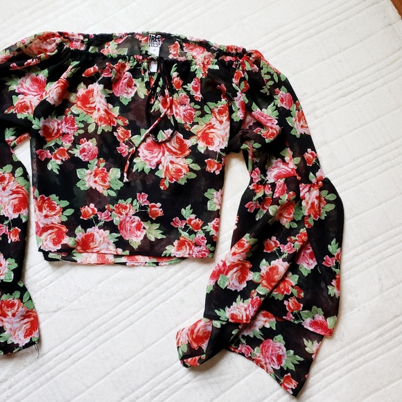 Free Press Long Sleeve Floral Ruffle Blouse XS - Picture 8 of 8